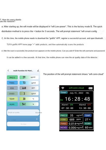 Wifi Too Smart Co2 Sensör Karbon Dioksit Dedektörü Hcho Tvoc Co2 Temp Humı ​​dettektör LCD Ekran Akıllı Yaşam Uygulaması Beyaz (Yurt Dışından) indirimleri
