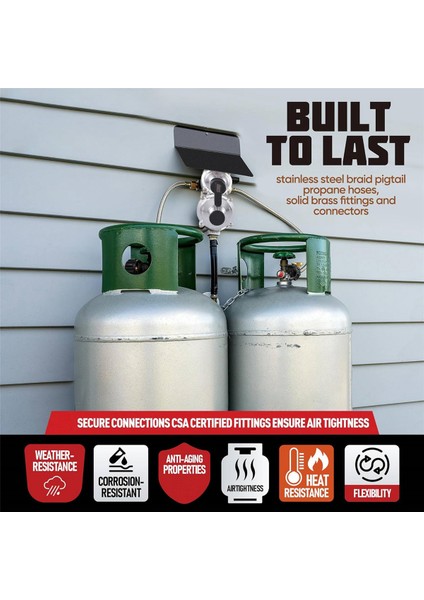 Hortumlu Rv Propan Regülatörü, Ağır Dereceli 2 Tank 2 Aşamalı Otomatik Değişiklik Lp Propan Gaz Regülatörü Gauge (Yurt Dışından)