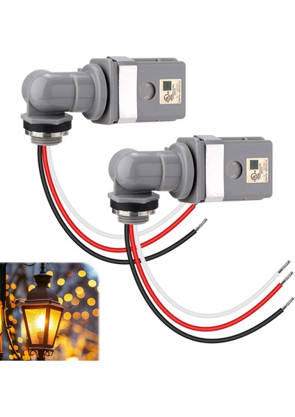 2 Paket Döner Monte Fotokontrol Açık Fotosel Sensörü Köklü, Dış Işıklar Için Fotoğraf Hücre Sensörü (Yurt Dışından) fiyatları