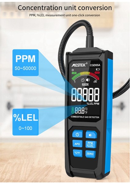 Mestek CGD05A Yanıcı Gaz Dedektörü Lpg Metre Ekran Şarjı Ppm Ppm Lel Birimi Üçlü Alarm Doğal Gaz Sızıntı Ölçer (Yurt Dışından) modelleri