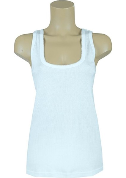 172 Kadın Kaşkorse Ribana Kroşetalı 2'li Atlet - Beyaz - ST00277-BEYAZ-6