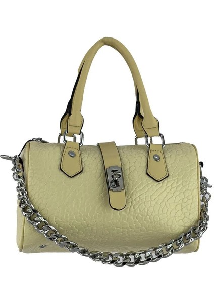 Kadın El ve Omuz Çantası Bej Kb 26456