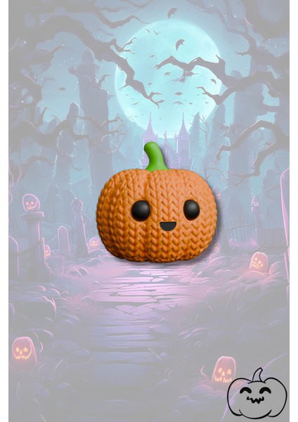 Neon Turuncu Örgü Desenli Balkabağı Parlayan Anahtarlıkcharm