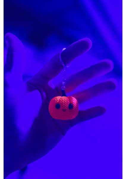 Neon Turuncu Örgü Desenli Balkabağı Parlayan Anahtarlıkcharm fiyatları