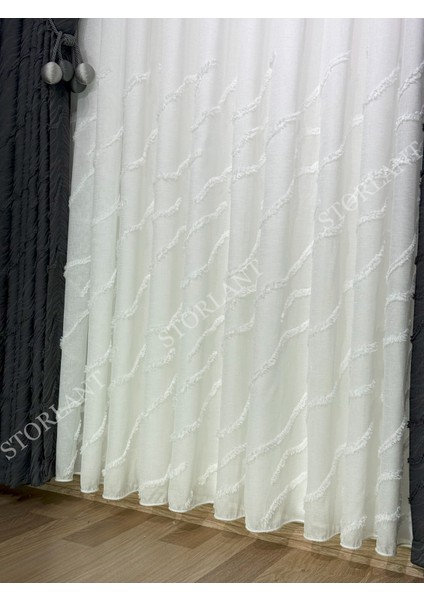 Puffy Aqua Bambu Keten Tül | Ağır Gramajlı, 1/3 Sık Pileli, Ütüsüz Kolay Kullanım fırsatları