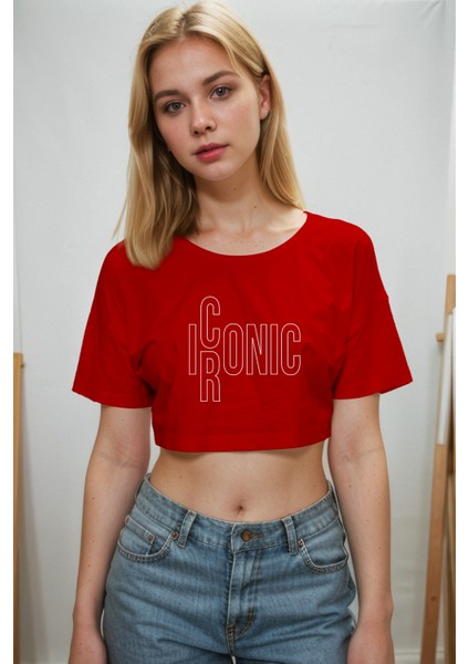 I/rconıc Crop Tişört - Kırmızı fiyatları