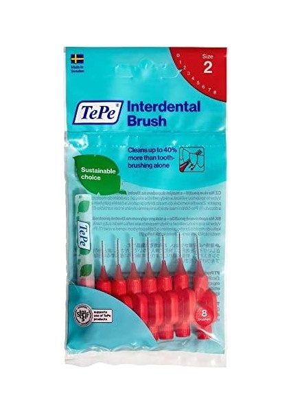 Tepe 0.5 mm - Kırmızı Diş Arayüz Fırçası (1 x 8 Adet)