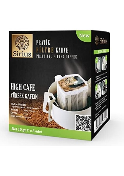Sirius Premium Pratik Filtre Kahve Yüksek Kafein (5 Ad.) modelleri