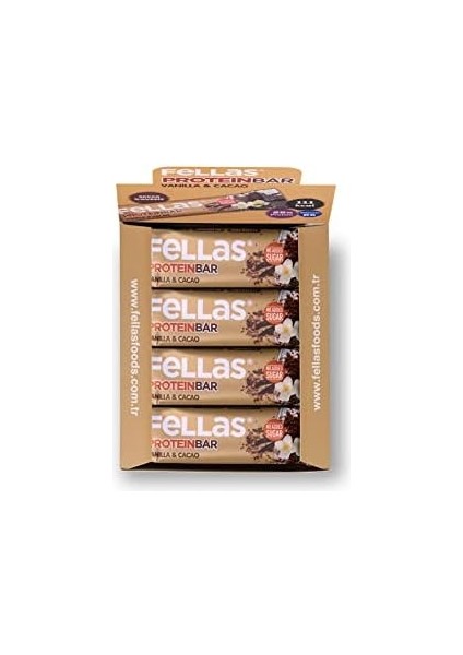 Fellas Protein Bar, Vanilyalı ve Kakaolu, 32GR x 12 Adet fiyatları