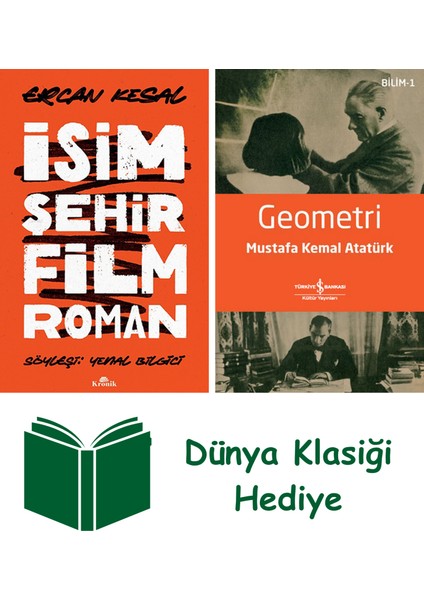 Isim Şehir Film Roman + Geometri + Dünya Klasiği Hediye