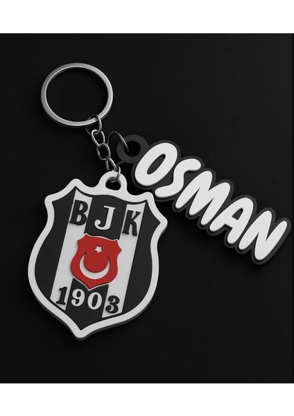 Beşiktaş Kişiye Özel Isimli Taraftar Anahtarlık- Siyah Beyaz Anahtarlık