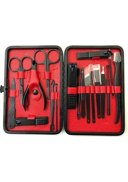 Deri Çantalı Siyah Paslanmaz Çelik 17 Parça Manikür Pedikür Seti indirimleri