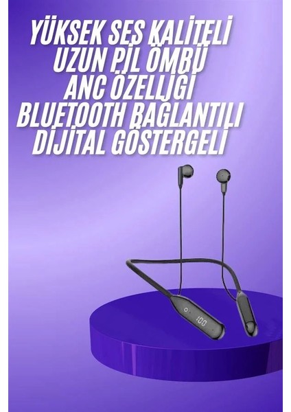 Boyun Bantlı Kablolu Yüksek Ses Kaliteli Bluetooth Kulaklık Uzun Pil Ömrü