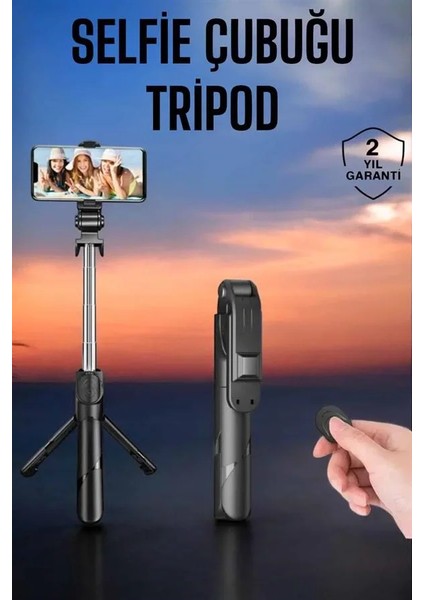 Tripod Kablosuz Bluetooth Bağlantılı Selfie Çubuğu 360 Derece Dönebilen fiyatları