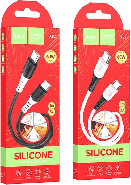 Hoco X82 60W Type-C To Type-C Hızlı Şarj Kablosu Silikon Data KABLOSU-(5775) - ?25?72E0-5G2125 indirimleri