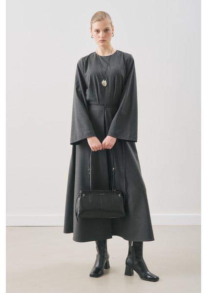 Anvelop Etekli Klasik Elbise Antrasit fiyatları