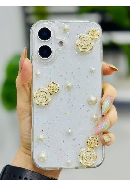 Iphone 16 Uyumlu Inci Gül Tasarımlı Oyuncaklı Silikon Kılıf fiyatları