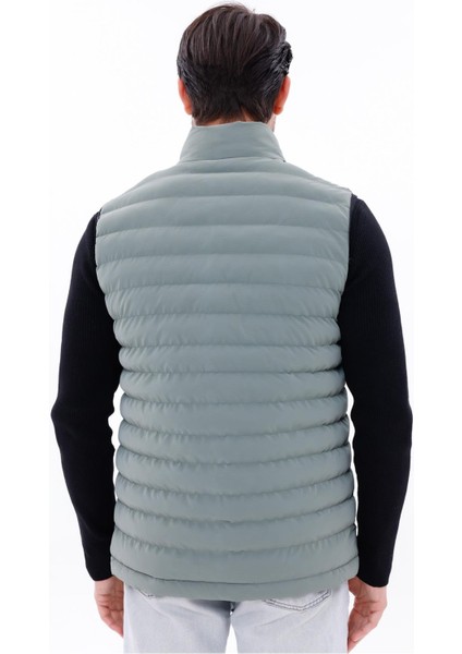 Erkek Nova Kumaş Şişme Yelek Hafif Dolgulu Fermuarlı Cepli Su Itici Rahat Kalıp