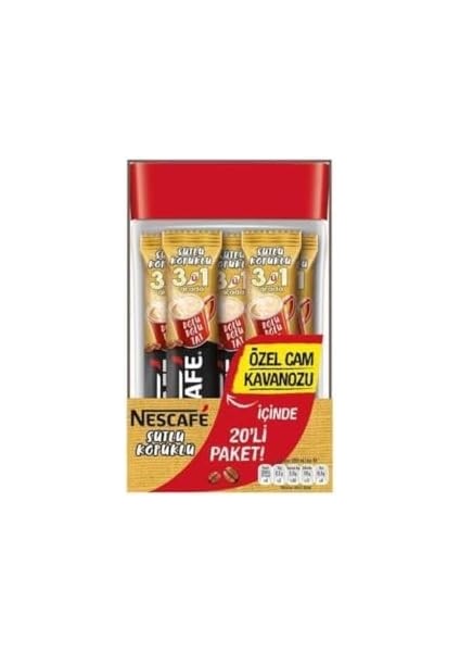 Nestlé Nescafe 3ü1 Arada Sütlü Köpüklü 20LI Cam Kavanoz