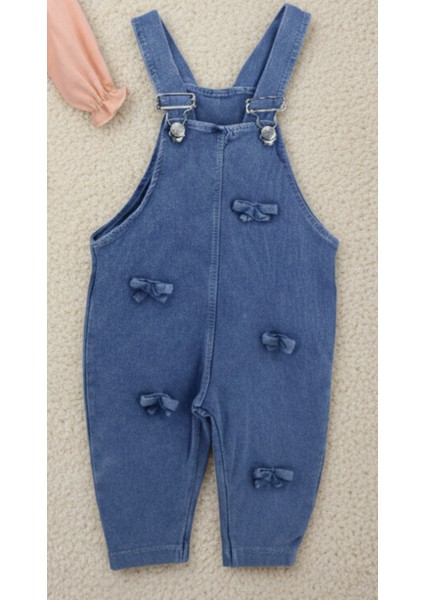 Fiyonklu Uzun Kollu Salopet Tulum Kız Bebek Çocuk 6-9 Ay, 9-12 Ay, 12-18 Ay, 18-24 Ay modelleri