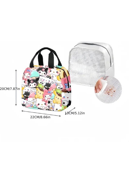 Beslenme Çantası Izoleli Sıcak Soğuk Koruma Kuromi Hello Kitty Figürlü modelleri