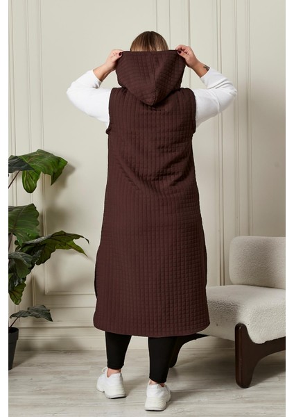 Kadın Büyük Beden Düğmeli Kapitone Yelek indirimleri