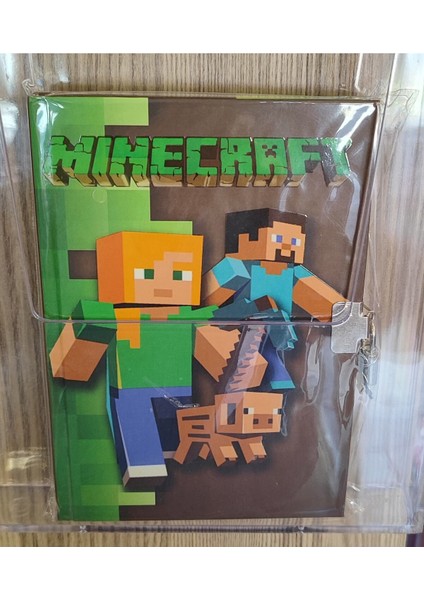 Minecraft Ciltli Sert Kapak Kilitli Ajanda Günlük Çok Amaçlı A5 Boyutunda Çizgili Defter AD68517