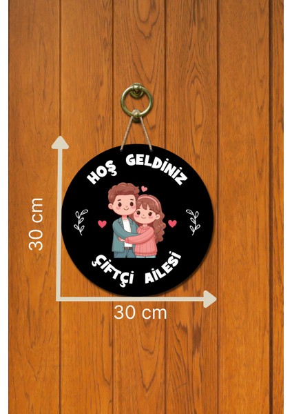 Kapı Süsü Hoş Geldiniz Çiftçi Ailesi Ahşap Baskı Kişiye Özel Tasarım fırsatları