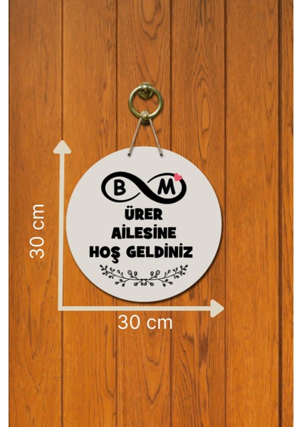 Kapı Süsü Ürer Ailesine Hoş Geldiniz Ahşap Baskı Kişiye Özel Tasarım fırsatları