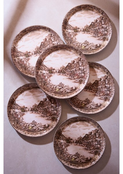 Olde English Countryside 6 Kişilik Pasta Takımı 21 cm