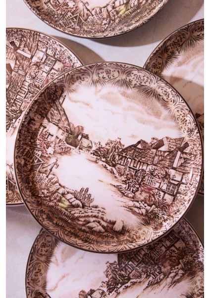 Olde English Countryside 6 Kişilik Pasta Takımı 21 cm modelleri