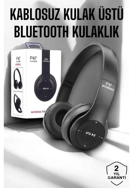 Kulak Üstü Tf Kart ve Aux Destekli Ergonomik Bluetooth Kulaklık