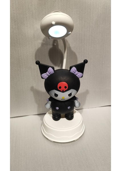 Kuromi Hello Kitty Figürlü Şarjlı Kalemtraş Çekmeceli Masa/gece Lambası