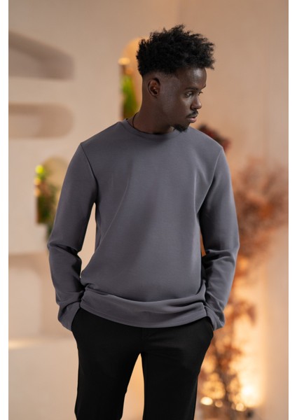 Modal Esnek Kumaş Regular Fit Mevsimlik Sweatshirt