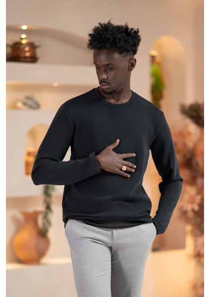 Modal Esnek Kumaş Regular Fit Mevsimlik Sweatshirt