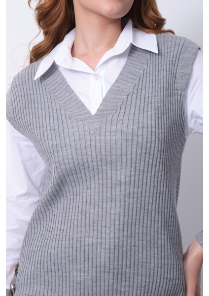 Fitilli Triko Süveterli Gömlek Ikili Kombin indirimleri