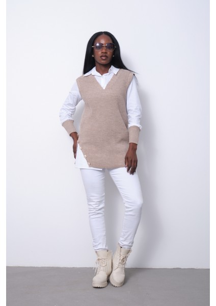 Fitilli Triko Süveterli Gömlek Ikili Kombin indirimleri