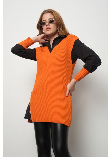 Fitilli Triko Süveterli Gömlek Ikili Kombin fiyatları