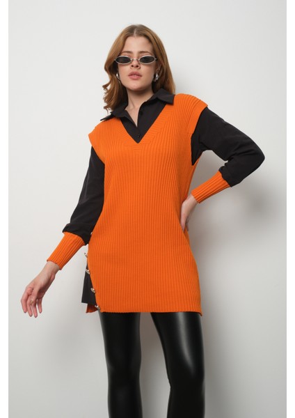 Fitilli Triko Süveterli Gömlek Ikili Kombin modelleri