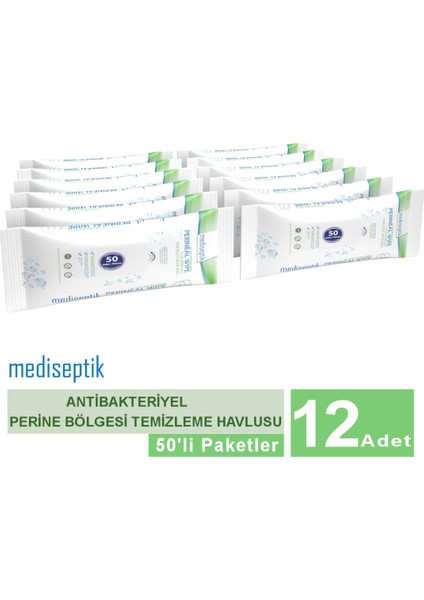 Antibakteriyel Perine Bölgesi Temizleme Havlusu 50 Li x 12 Adet