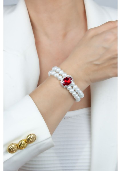 Kristal Taşlı Cam Inci Bileklik