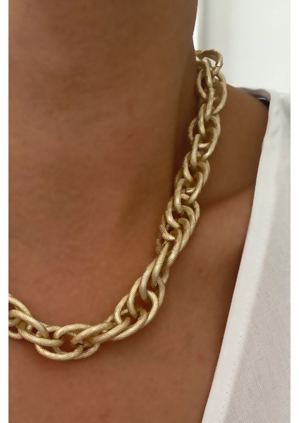 Işıltılı Zincir Klasik Gold Kolye fiyatları