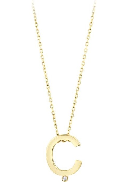 Altın Ç Harf Kolye - 14K