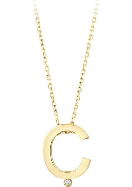 Altın Ç Harf Kolye - 14K fiyatları