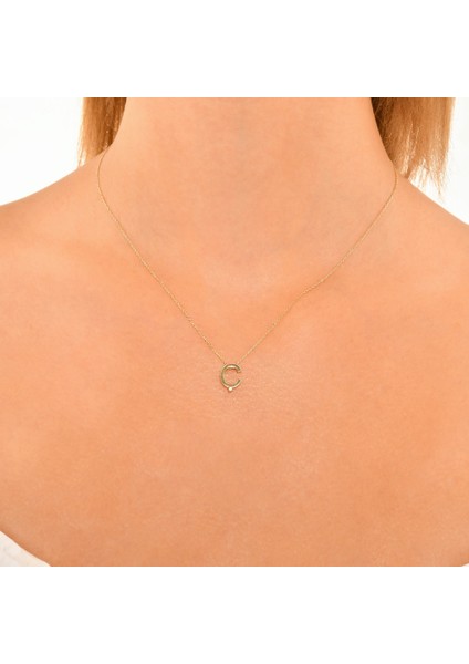 Altın Ç Harf Kolye - 14K modelleri