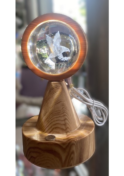 Dekoratif Masa Üstü Işıklı USB Bağlantılı Cam Küre AD4588