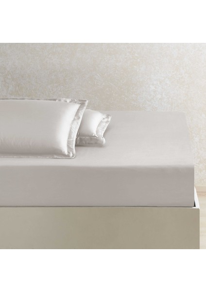 x Tencel™ Lyocell Tek Kişilik Lastikli Çarşaf Bej