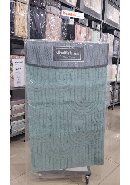 2'li Banyo Paspası - Klozet Takımı Pamuk Doly Mint