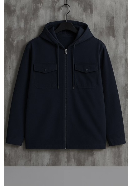 Erkek Oversize Premium Lacivert Kapşonlu Mont fiyatları