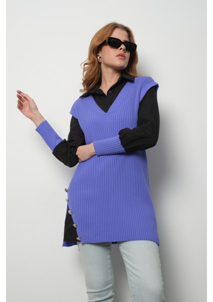 Fitilli Triko Süveterli Gömlek Ikili Kombin modelleri